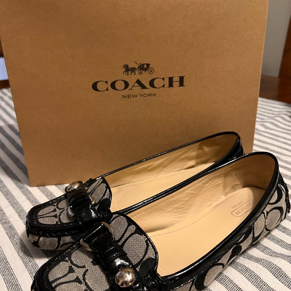 Coach Hellen Black Signature C Loafer Flats